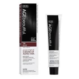 AGE beautiful Permanent Hair Dye 1N Jet Black front view with packaging
