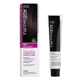 AGE beautiful Permanent Hair Dye 1NV Neutral Violet Black front view