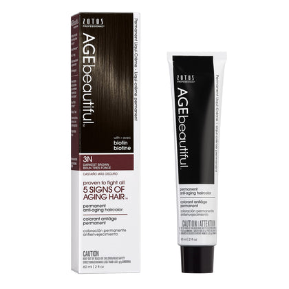 AGE beautiful Permanent Hair Dye 3N Darkest Brown front view