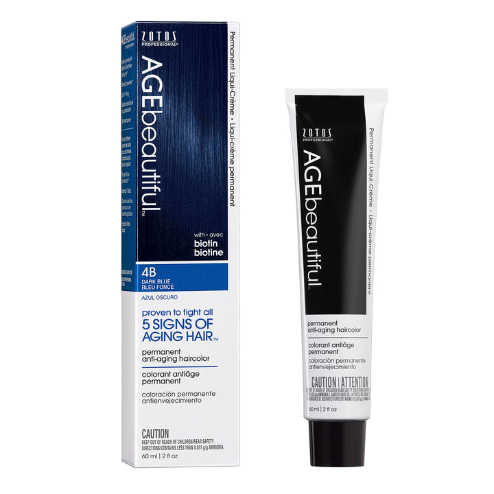 AGE beautiful Permanent Hair Dye 4B Dark Blue packaging front view