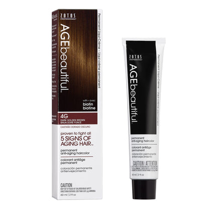 AGE beautiful Permanent Hair Dye 4G Dark Golden Brown front view