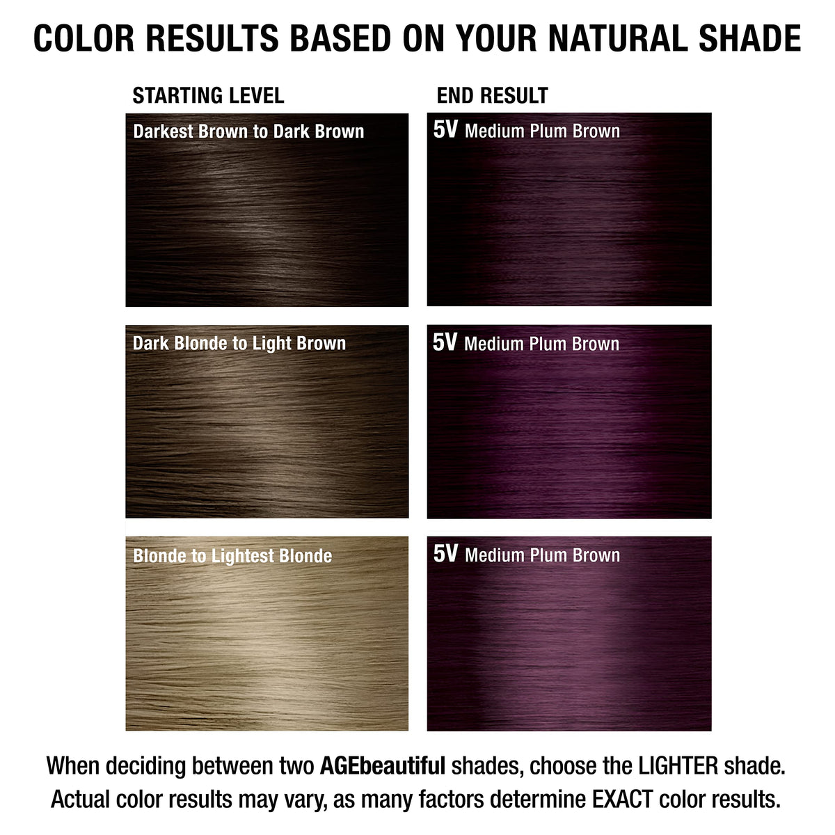 AGE beautiful Permanent Hair Dye 5V Medium Plum Brown in salon setting