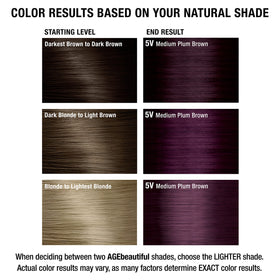 AGE beautiful Permanent Hair Dye 5V Medium Plum Brown in salon setting