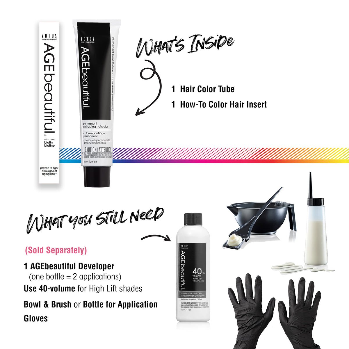 AGE beautiful product ingredients list on packaging