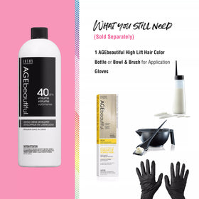 AgeBeautiful 40 Volume Hair Developer with mixing bowl and brush