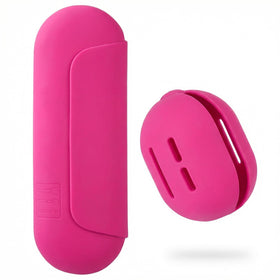 AGIKET silicone makeup brush holder front view in pink