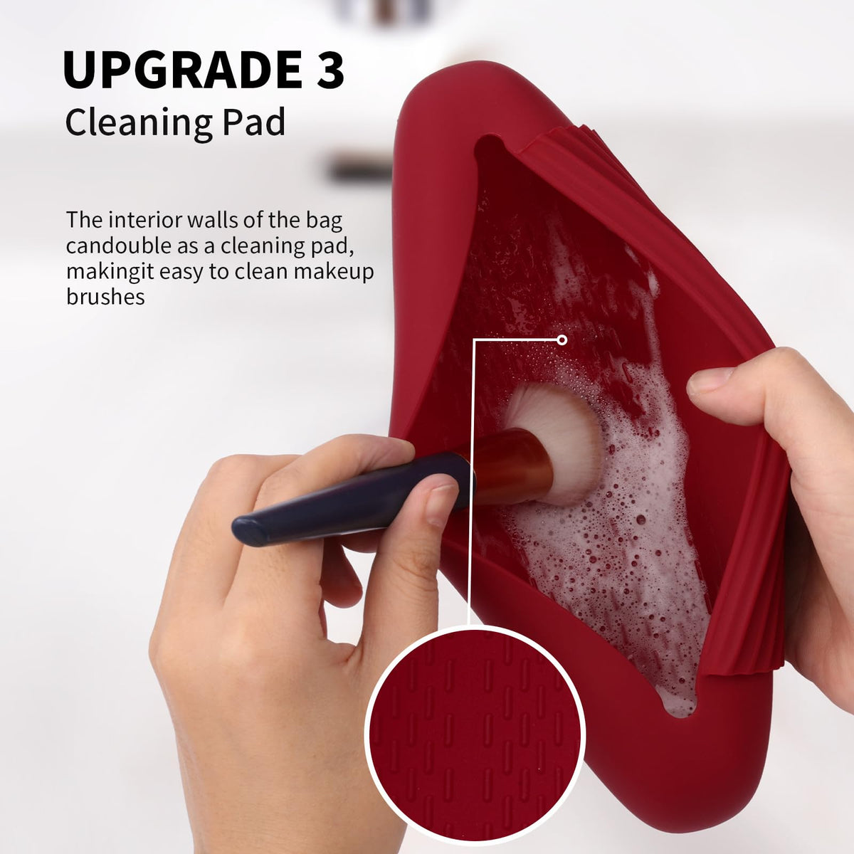 AGIKET Silicone Makeup Brush Holder in travel setting
