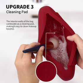 AGIKET Silicone Makeup Brush Holder in travel setting