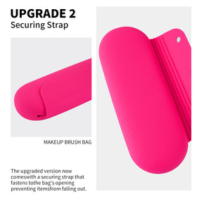 AGIKET silicone makeup brush holder open with brushes inside