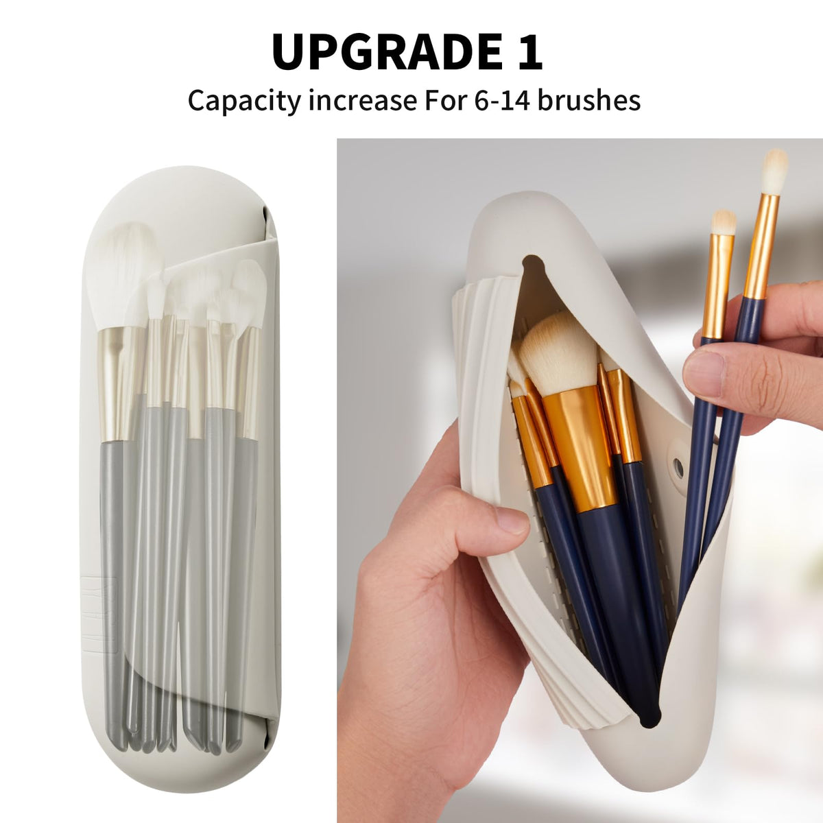 AGIKET Silicone Makeup Brush Holder side view showing magnetic clasp