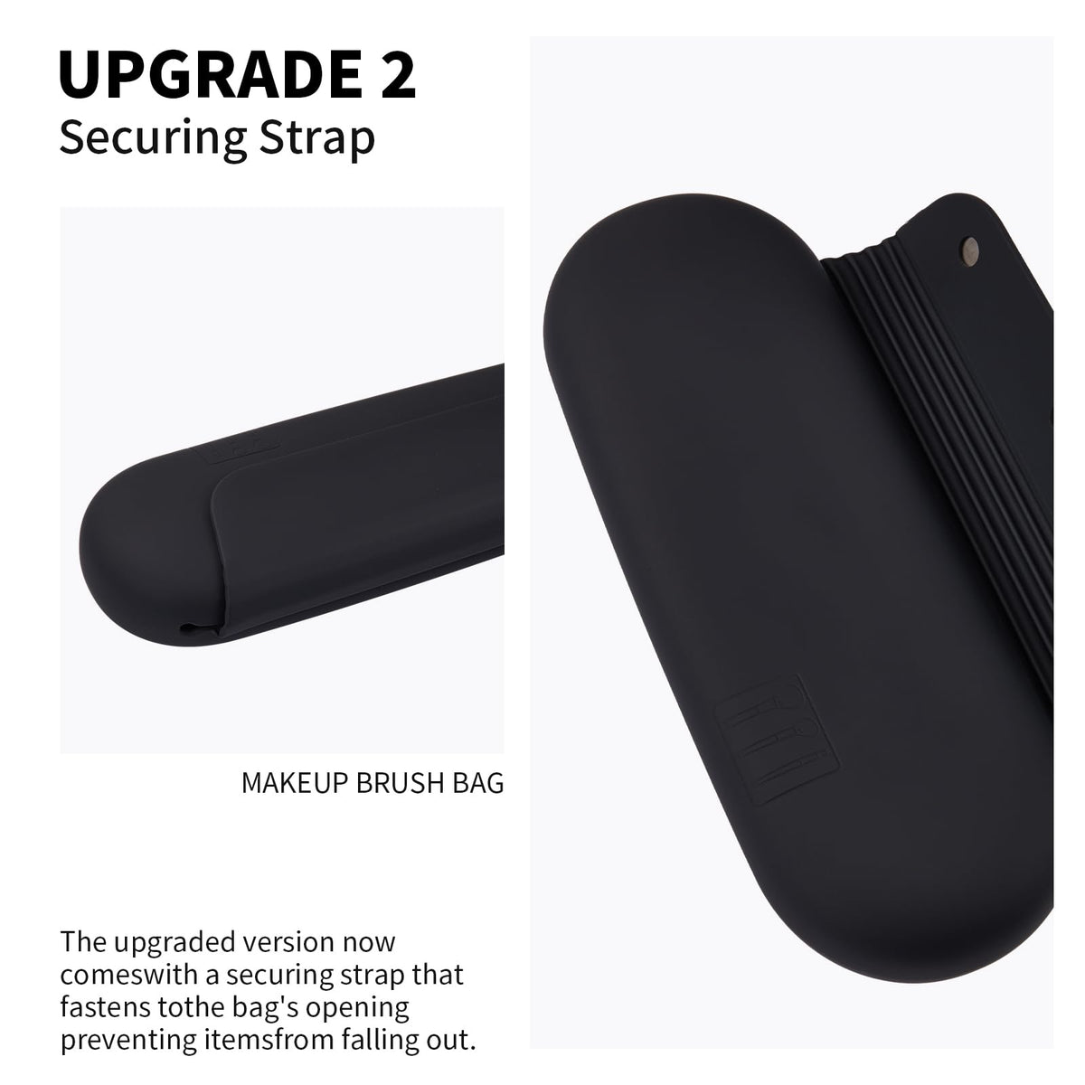 AGIKET silicone makeup brush holder side view showing magnetic clasp