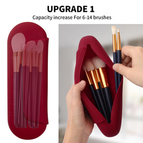 AGIKET Silicone Makeup Brush Holder with brushes inside