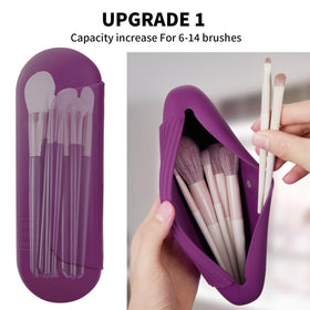 AGIKET Silicone Makeup Brush Holder with brushes inside