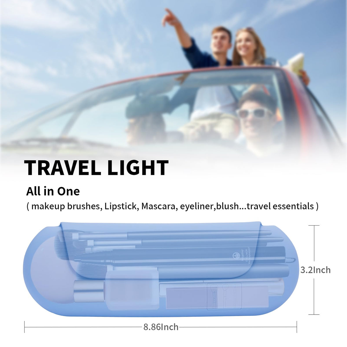 AGIKET Silicone Makeup Brush Holder with brushes inside