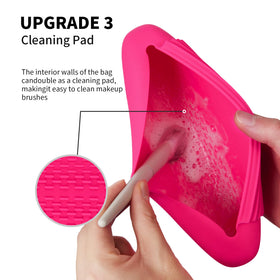 AGIKET silicone makeup brush holder with sponge case