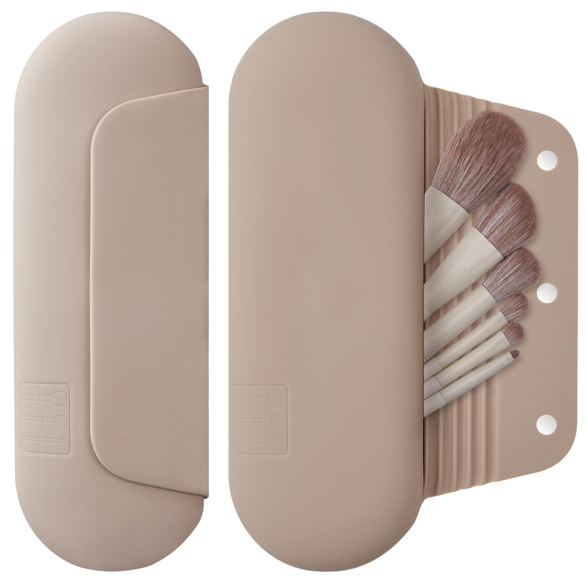 AGIKET Soft Silicone Makeup Brush Holder in pink front view