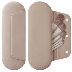 AGIKET Soft Silicone Makeup Brush Holder in pink front view