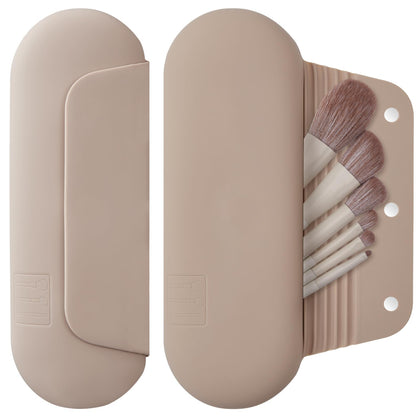 AGIKET Soft Silicone Makeup Brush Holder in pink front view