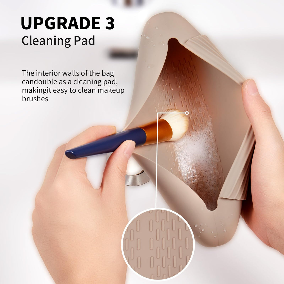AGIKET Soft Silicone Makeup Brush Holder with brushes inside