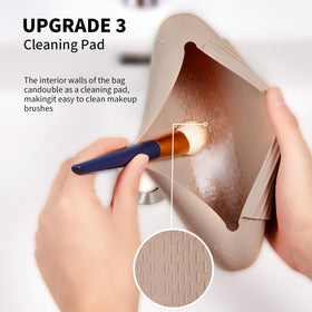 AGIKET Soft Silicone Makeup Brush Holder with brushes inside
