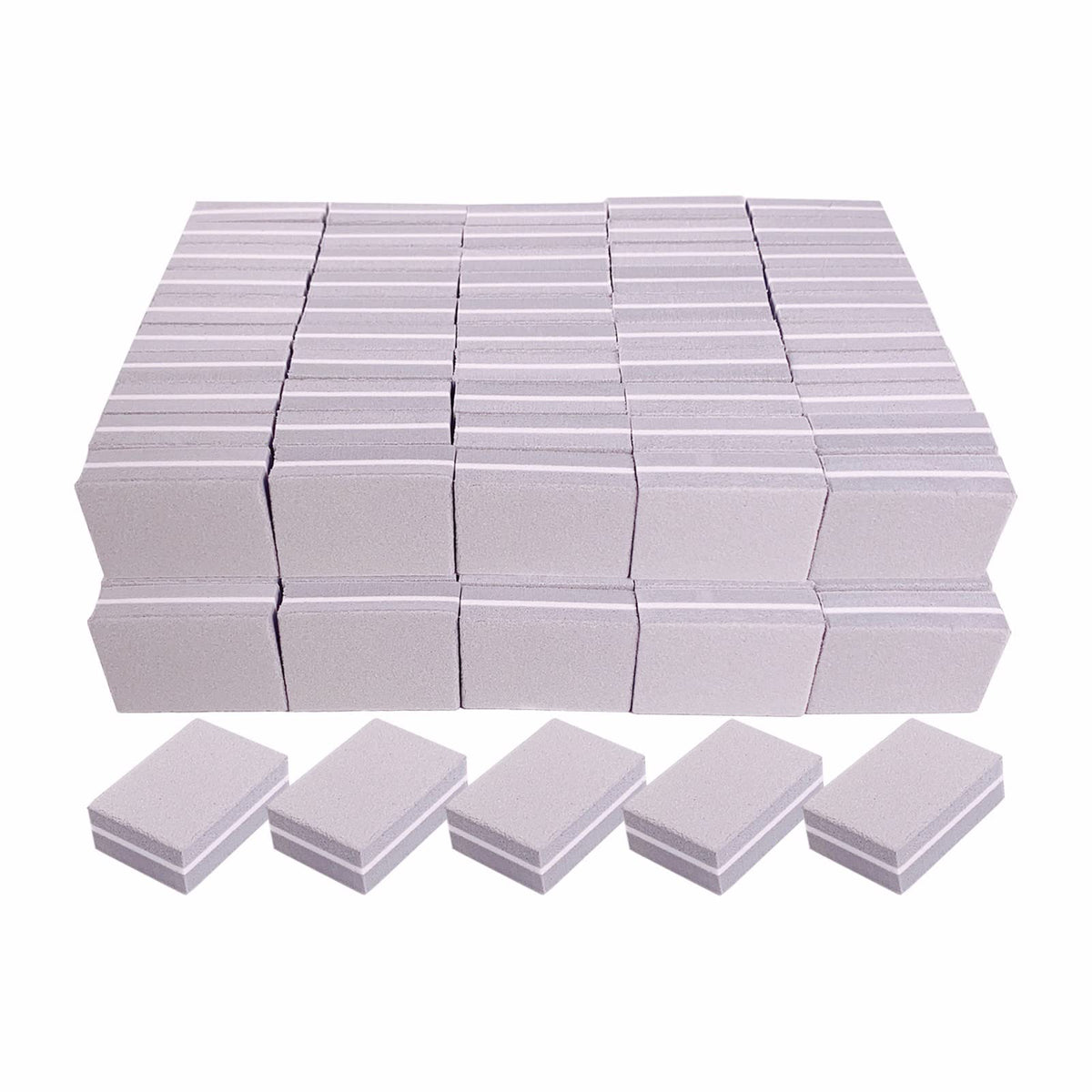 AhaTopia Nail Buffers 100 Pack mini buffer block front view
