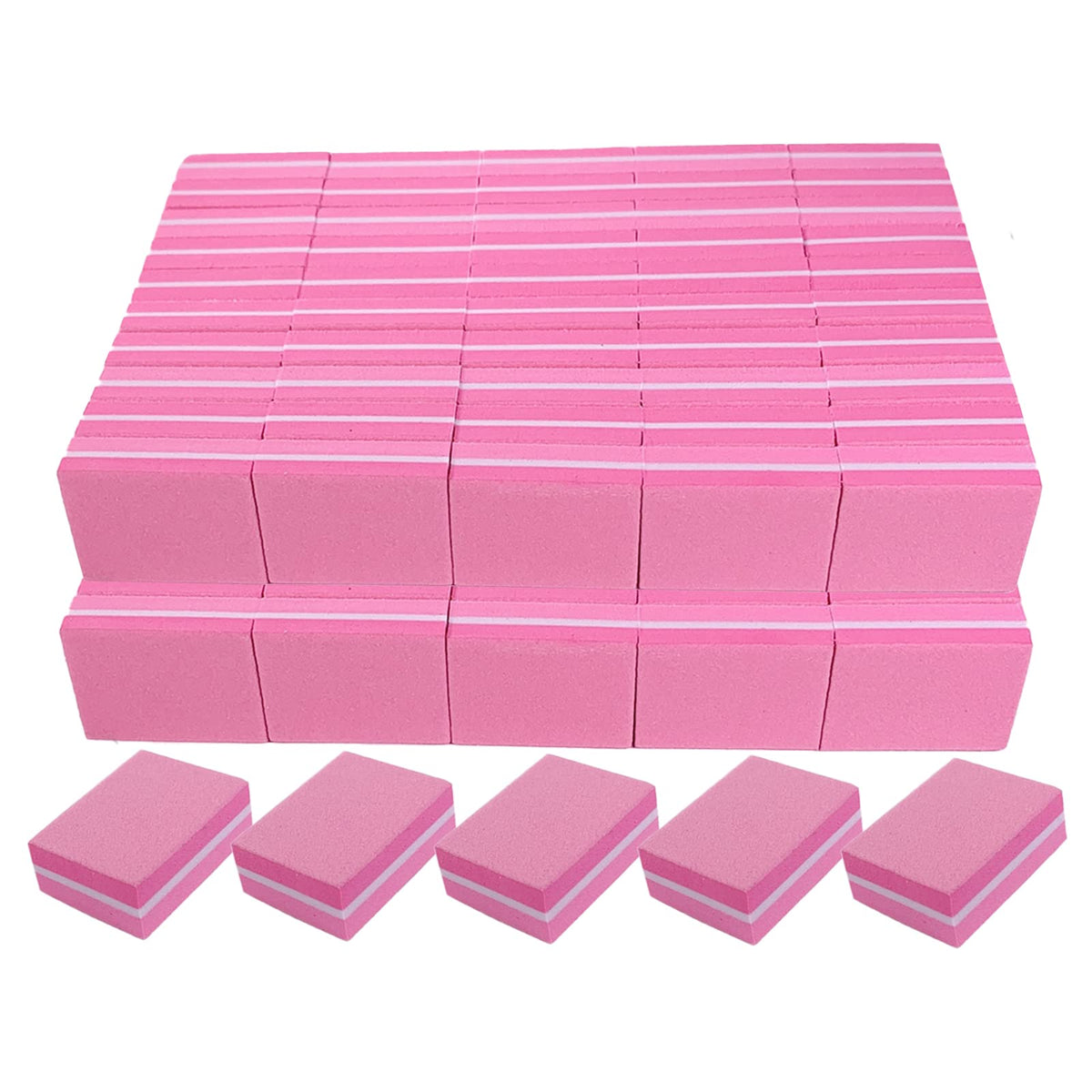 AhaTopia Nail Buffers 100 Pack Mini Buffer Block front view