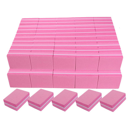 AhaTopia Nail Buffers 100 Pack Mini Buffer Block front view