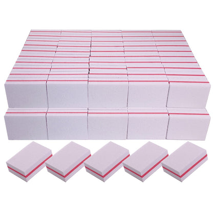 AhaTopia Nail Buffers 100 Pack mini buffer blocks front view