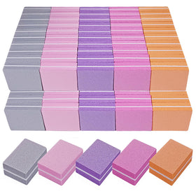 AhaTopia Nail Buffers 100 Pack mini buffer blocks front view