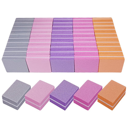 AhaTopia Nail Buffers 50 Pack assorted colours front view