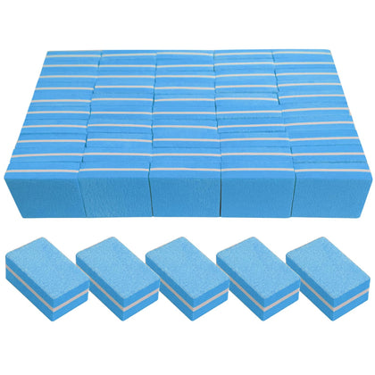 AhaTopia Nail Buffers 50 Pack mini buffer block blue front view