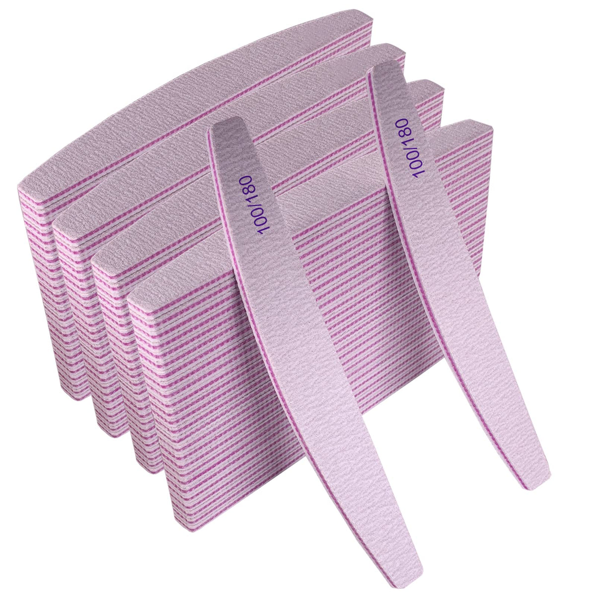 AhaTopia Nail Files 100 Pcs bulk pack with 100/180 grit