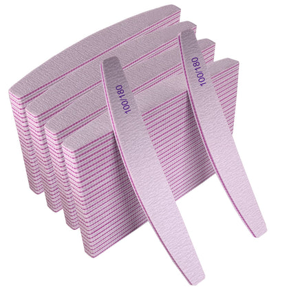 AhaTopia Nail Files 100 Pcs bulk pack with 100/180 grit