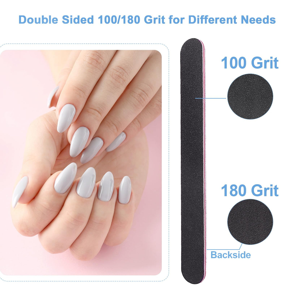 AhaTopia nail files arranged in a neat layout