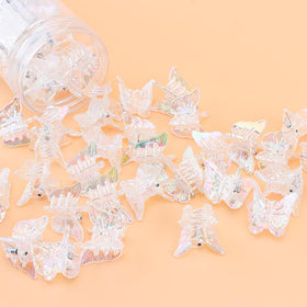 AHONEY Mini Glitter Butterfly Hair Clips arranged artistically