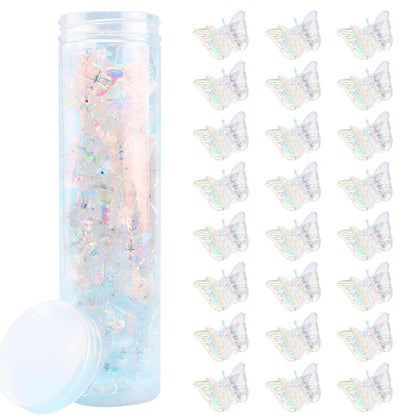 AHONEY Mini Glitter Butterfly Hair Clips in clear box