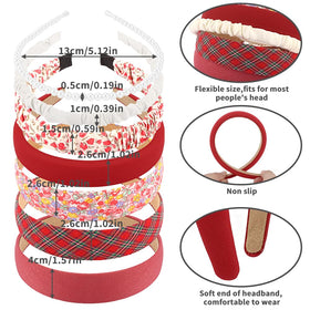 AHONEY pearl detail red headband close-up