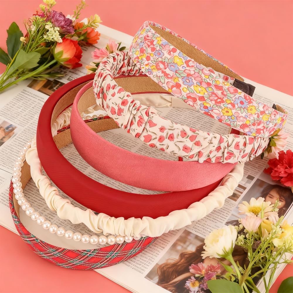 AHONEY solid red headband front view