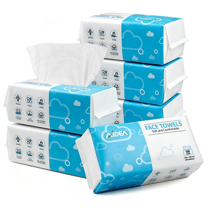 AIDEA Disposable Face Towels pack front view with 600 count