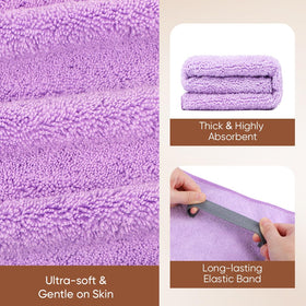 AIDEA Hair Towel Wrap 40"×20" size comparison with regular towel