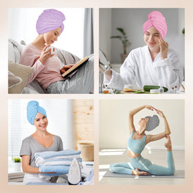 AIDEA Hair Towel Wrap 5 Pack displayed in packaging