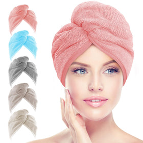 AIDEA Hair Towel Wrap 5 Pack in various colours front view
