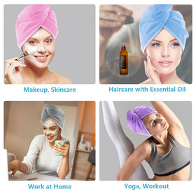 AIDEA Hair Towel Wrap demonstrating secure fit