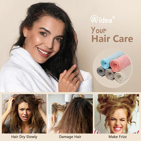 AIDEA Hair Towel Wrap demonstrating secure fit on head