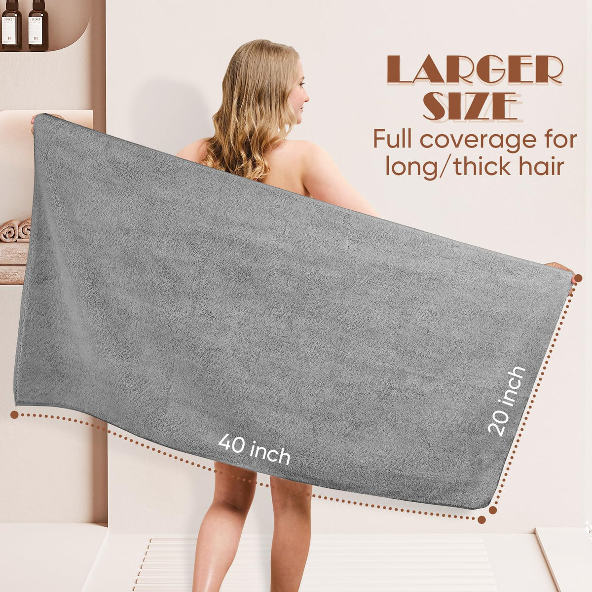 AIDEA Hair Towel Wrap folded compactly for travel