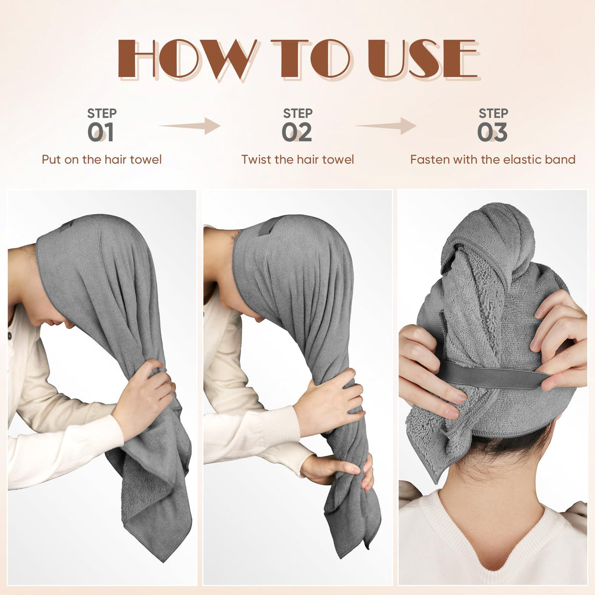 AIDEA Hair Towel Wrap in use at the gym