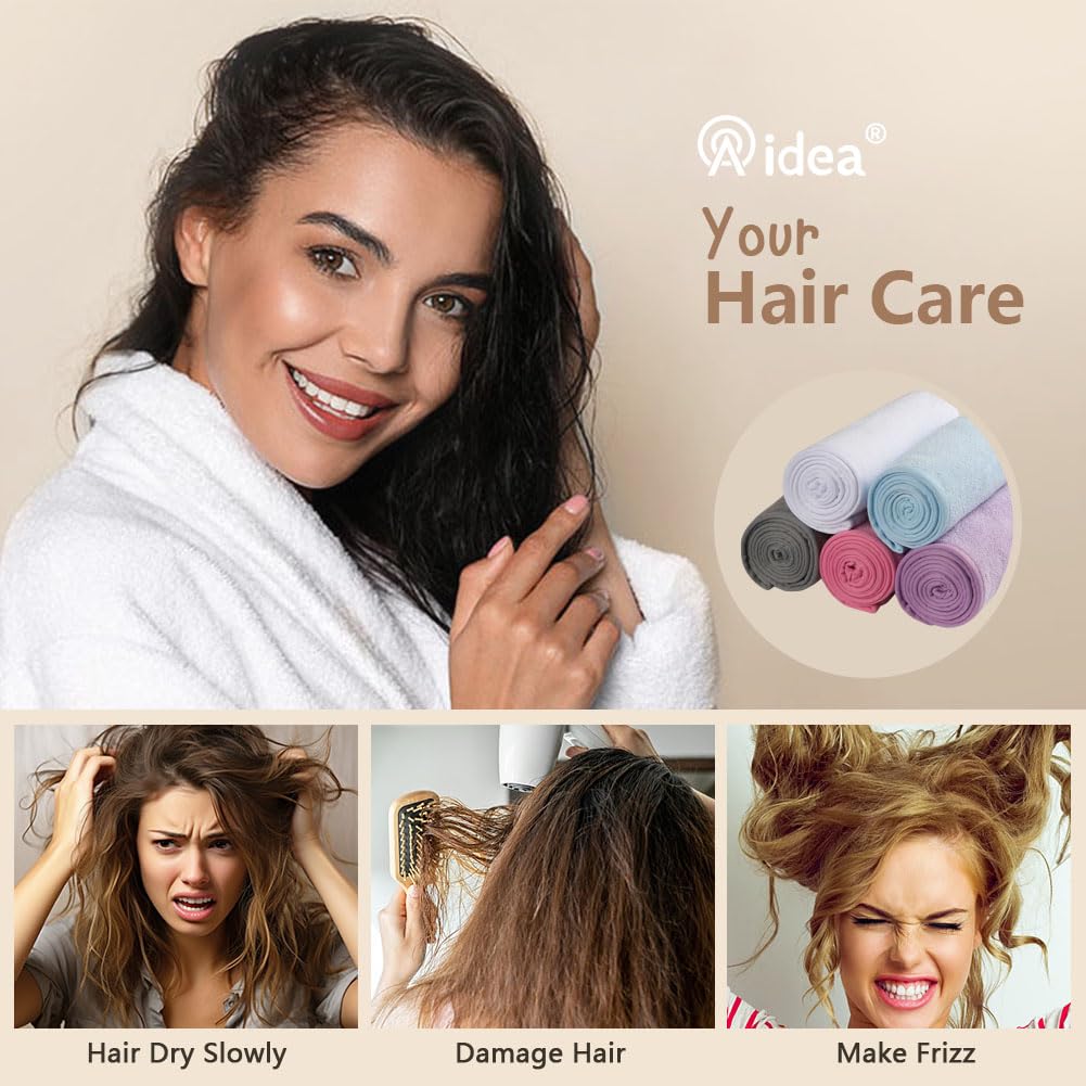 AIDEA Hair Towel Wrap in use on long hair