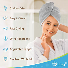 AIDEA Hair Towel Wrap neatly folded for storage
