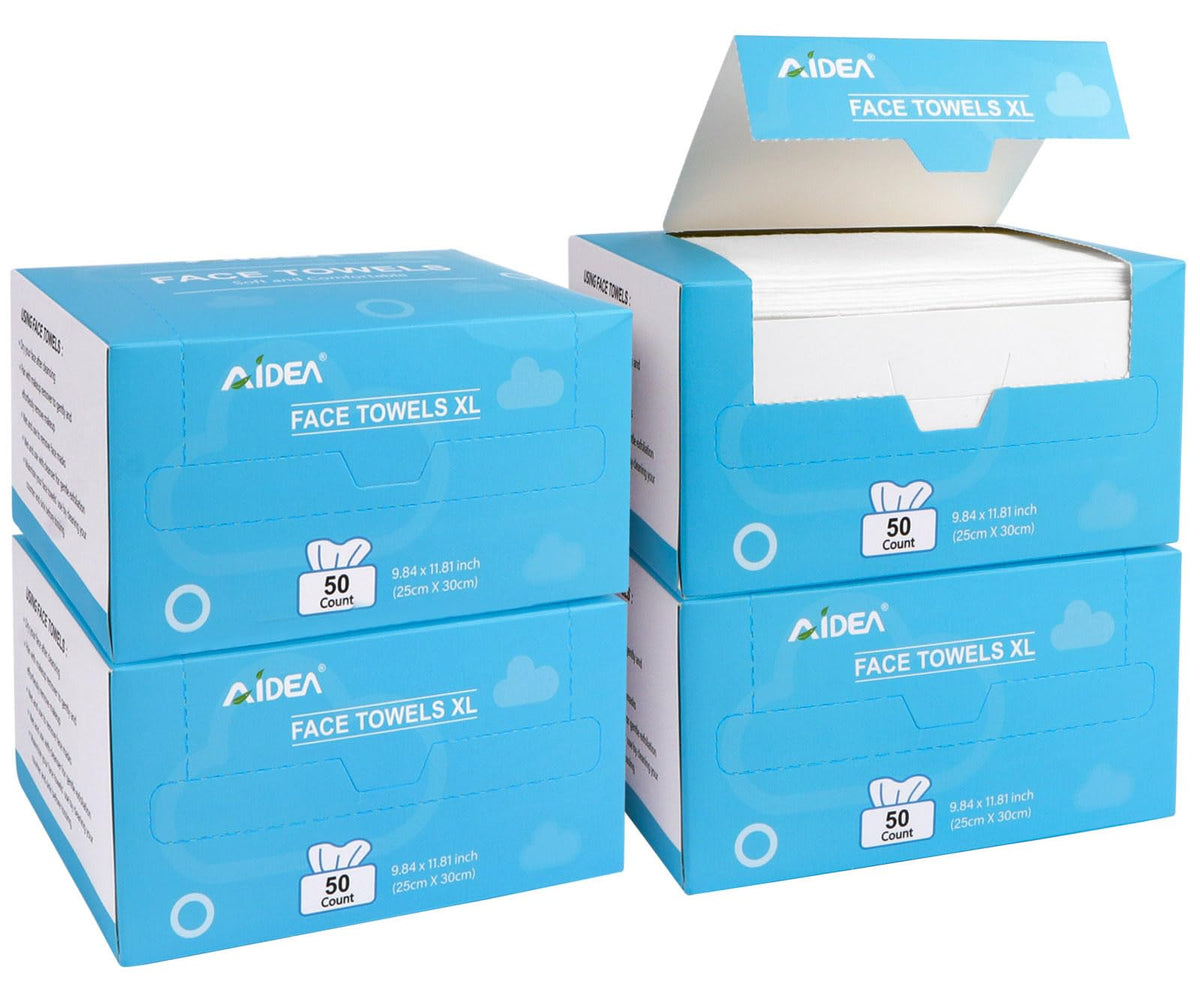 AIDEA XL Face Towels pack front view with 200 count