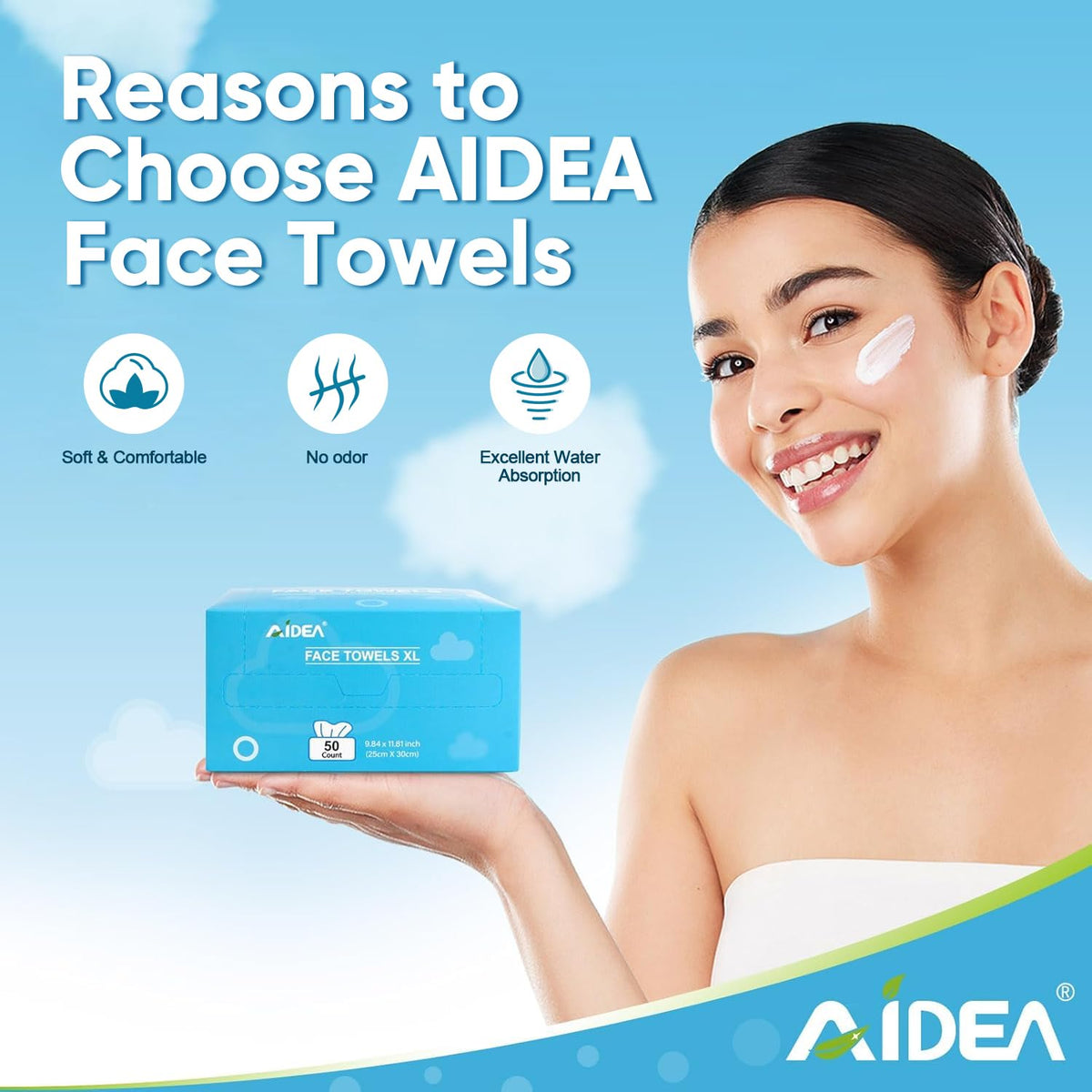 AIDEA XL Face Towels showing texture and softness